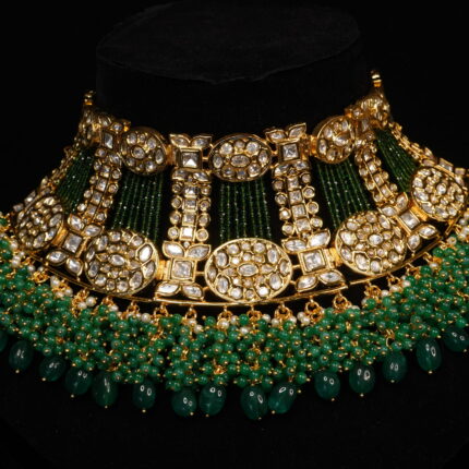 Indian Wedding Green Choker Necklace Set