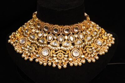 Vintage look White Maharani Kundan Choker Necklace