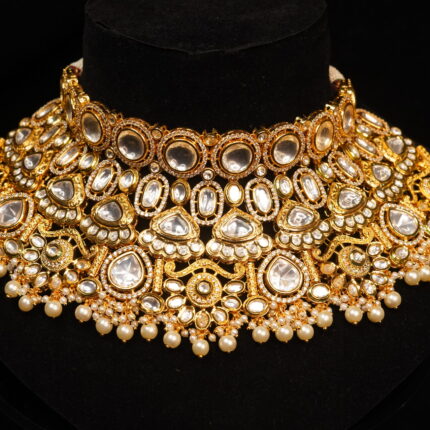 Vintage look White Maharani Kundan Choker Necklace