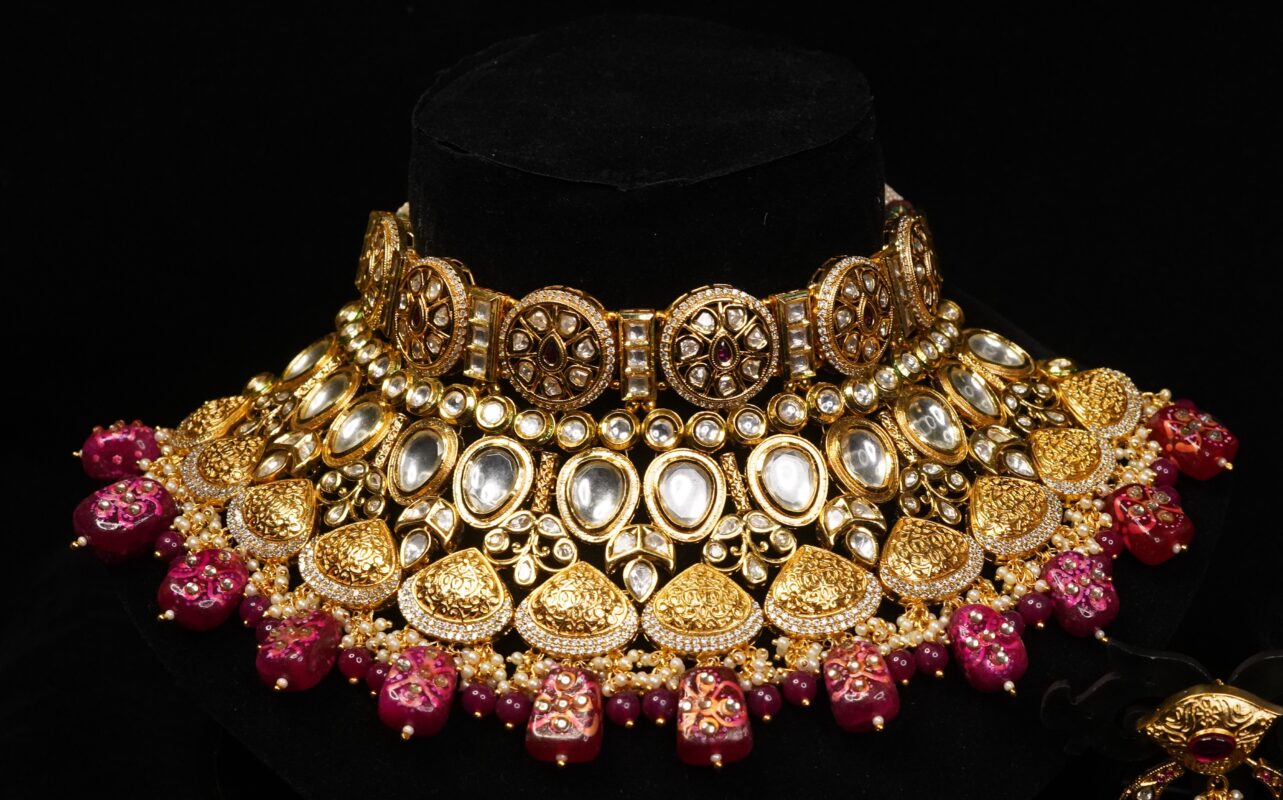 Royal Maroon Heavy Kundan Bridal Set